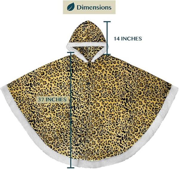 Cozy Super Soft Shawl Only Weighs 1 Pound Has 2 Pockets, Hood and Button Option to Make Sleeves - Cheetah Yellow - Image 4